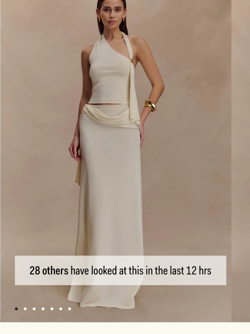 Meshki Cream Maxi Skirt